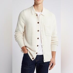 Treasure & Bond Men’s Ivory Alpaca/Merino Wool Button-Front Cardigan Size L NWT